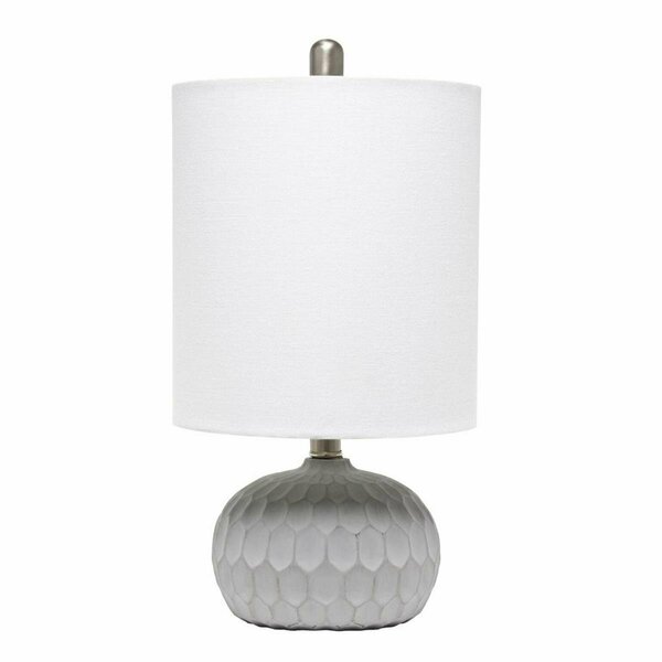 Elegant Garden Design Elegant Designs Cement Base Table Lamp with Long Drum Shade LT3321-WHT